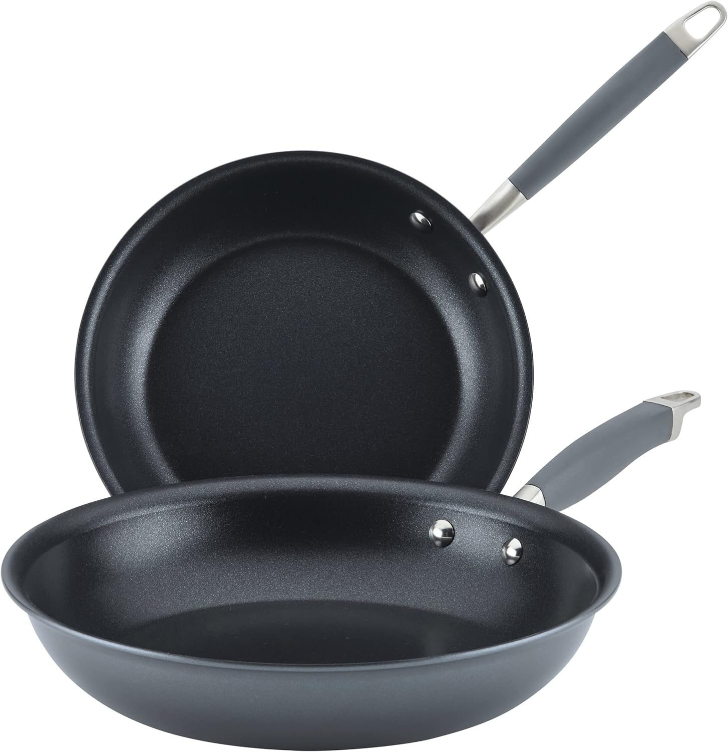 Anolon Advanced Home Hard-Anodized Nonstick Skillets (2 Piece Set- 10.25-Inch & 12.75-Inch, Moonstone)