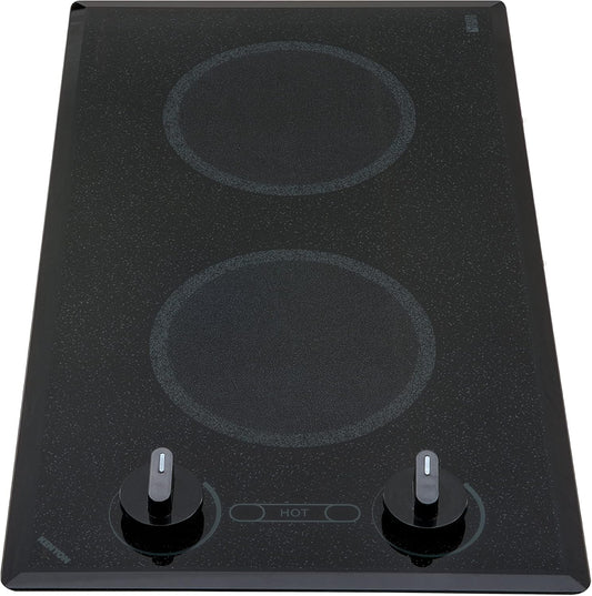 Kenyon Mediterranean 2-Burner Small Cooktop, Electric Cooktop for Energy-Efficient Cooking, Knob Control, Portrait Cooktop, 120-Volt, Black