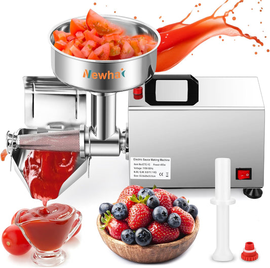 Newhai 450W Electric Tomato Strainer Commercial Tomato Milling Machine Stainless Steel Food Press Sauce Maker Food Squeezer Machine 110volt