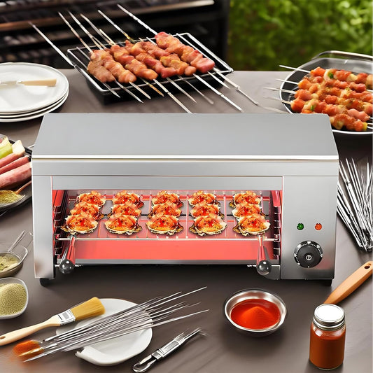2000W Salamander Broiler,Electric Raclette Grill Cheese Melter,Wall Mount or Countertop Stainless Steel Toaster Oven 50℃-300℃ for Cheese Steak