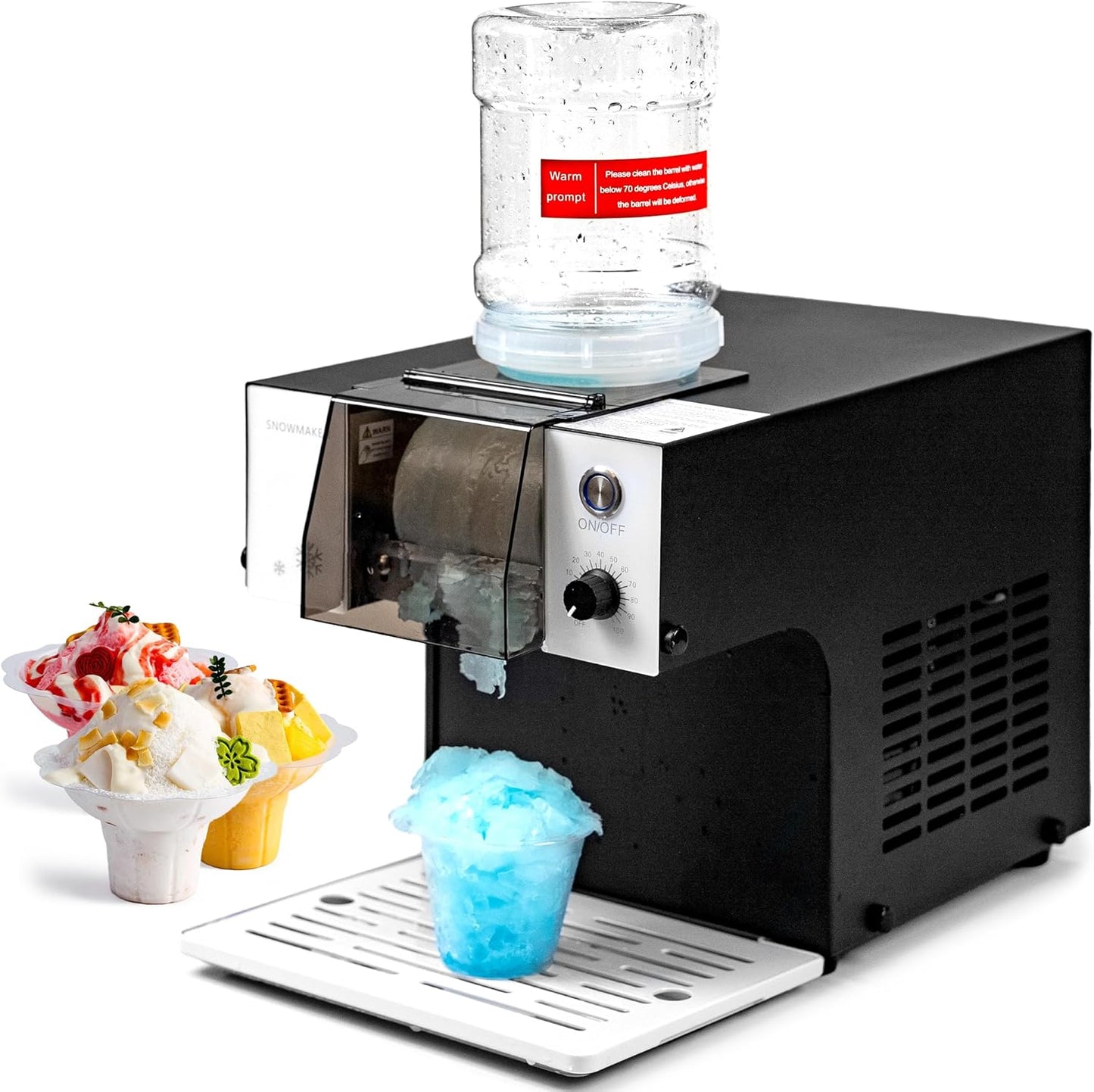 VNN Slushie Machine - 150LBS\/24H Commercial Shaved Ice Machine, Snowflake Ice Machine, Instant Snowflake Ice from Your Favorite Drinks
