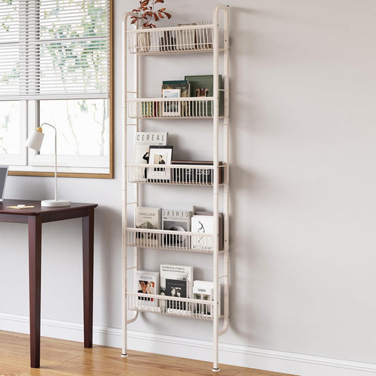 COVAODQ Pantry Spice Rack Narrow Bookshelves Behind The Door for Kids,Multi Pantry Organizer Spice Rack for Kitchen Bedroom