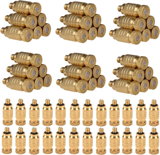 Pfeilzieher 60pcs high Pressure Brass Mister Nozzle misting nozzles for Outdoor Cooling System atomizing misting Sprayer Fog nozzles for Garden humidification Landscaping dust Control Size 0 15mm