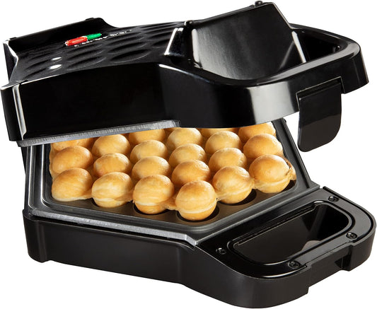 Bubble Waffle Maker - Electric Non stick Hong Kong Egg Waffler Iron Griddle w\/Ready Indicator Light - Ready in under 5 Minutes- Free Recipe Guide Included, Make Delicious Waffle Ice Cream Cones, Gift
