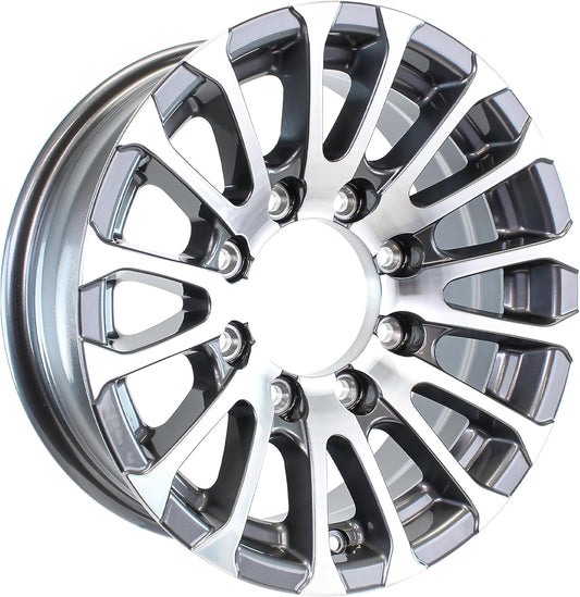 eCustomrim Aluminum Trailer Wheel 16X7 16" Avalanche Style 8 Lug On 6.5" Center Rim