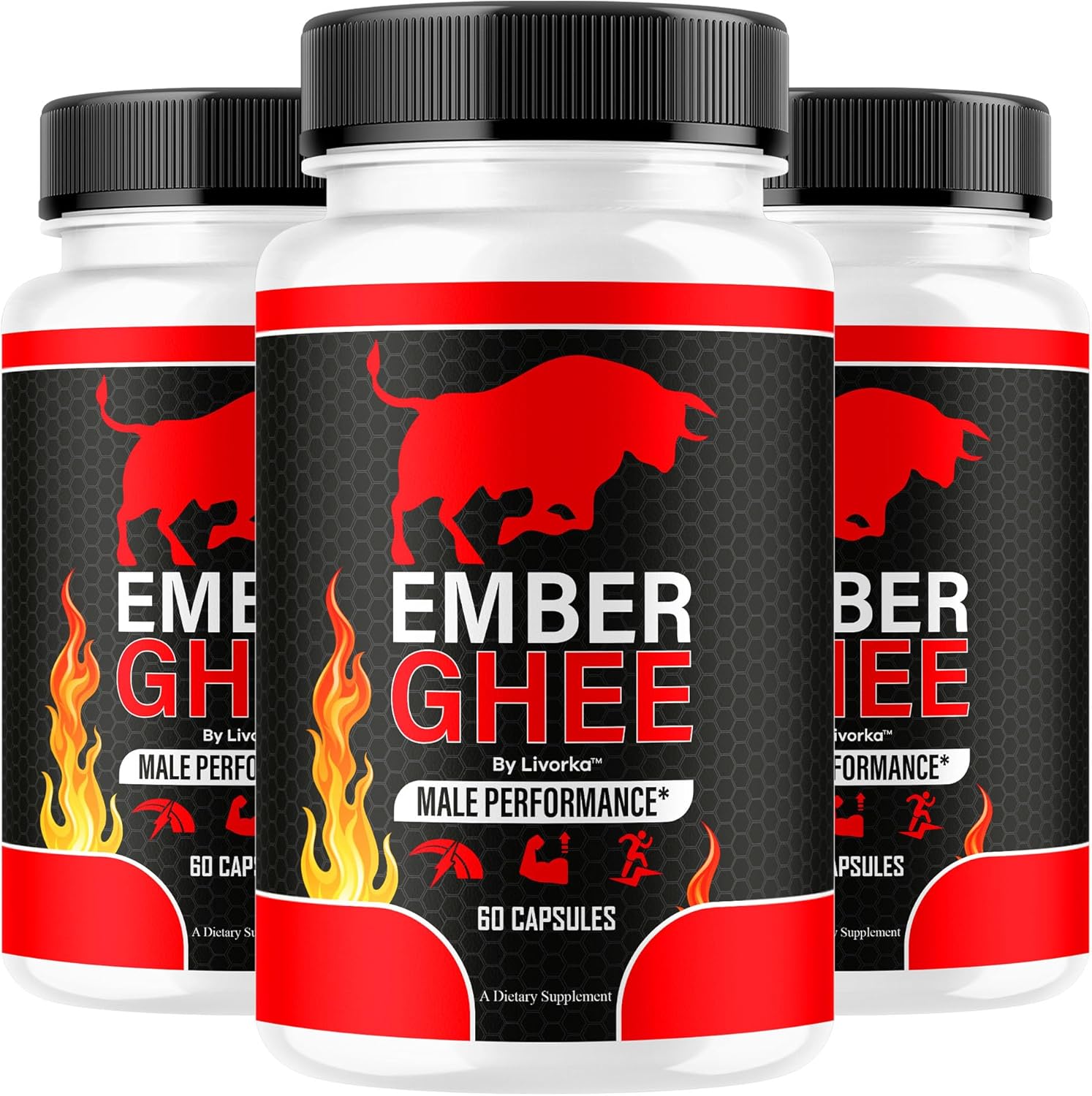 (3 Pack) Ember Ghee Pills for Men - Official Ember Ghee Supplement Suppport Capsules Premium All Natural, EmberGhee Maximum Strenght Multivitamin Pills Advanced Formula, 180 Capsules for 3 Months