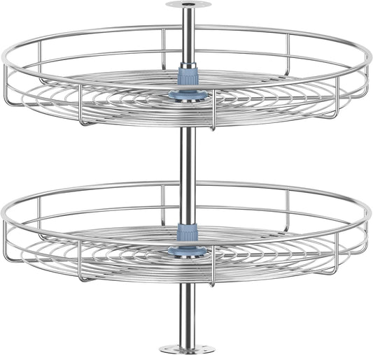 JOWBOOW 32 1\/4" Lazy Susan Turntable for Cabinet, Full Circle Corner Cabinet Lazy Susan Replacement Shelves, Suitable for Minimum Cabinet Size 36 inches, Rotating Rack for Corner Base