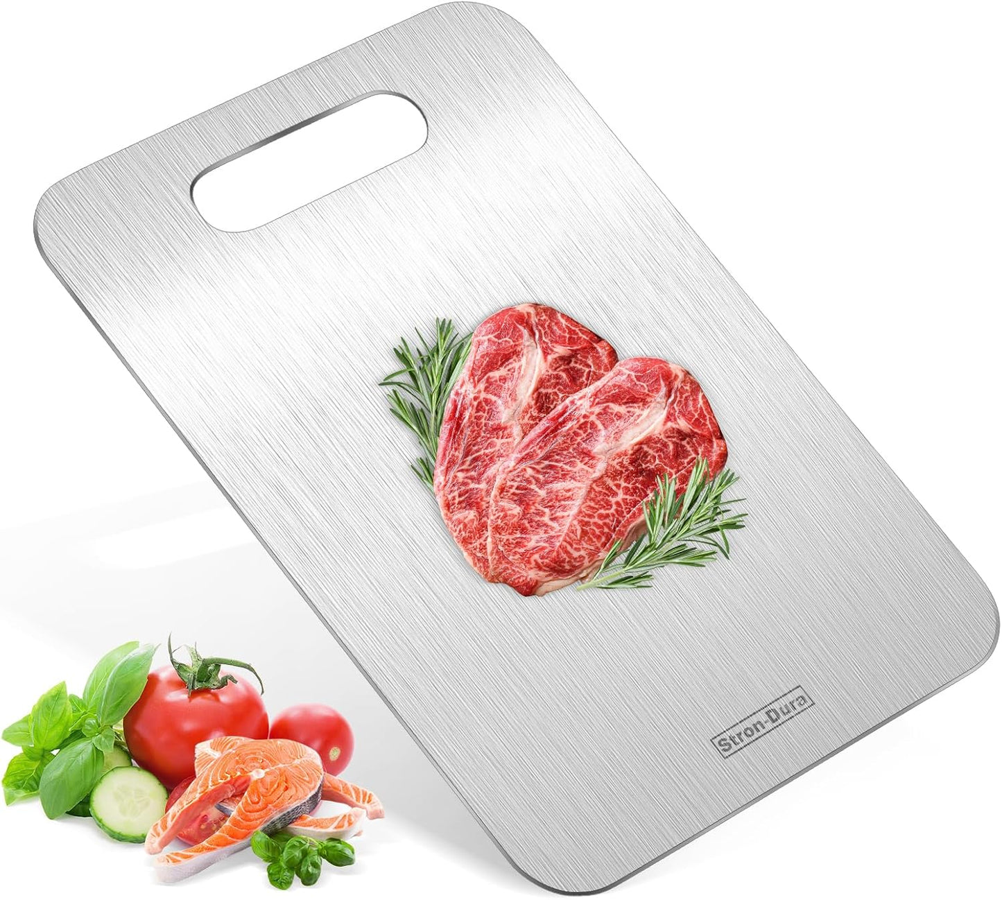 Stron-Dura Cutting Boards for Kitchen, Cutting Board, Foodgrade Stainless Steel Cutting Board for Meat,Fruit, Vegetables, Outdoor or Indoor, L 15 .4" * 11"