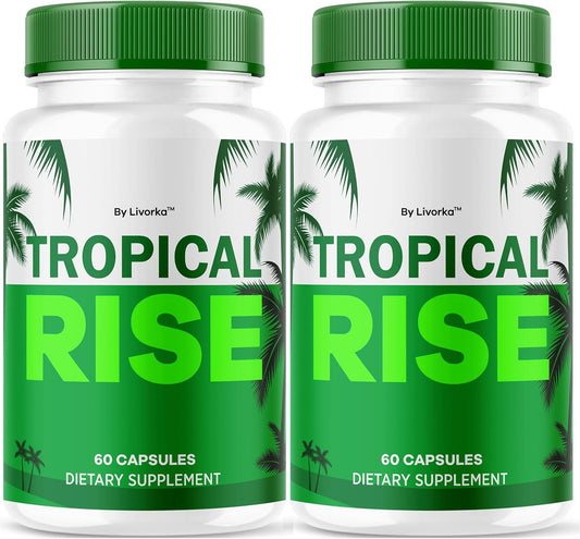 (2 Pack) Tropical Rise for Men Pills - Official TropicalRise Support Capsules All Natural Advanced Formula, Tropicalrise Supplement Pills for Overall Health & Wellness, 120 Capsules for 2 Months