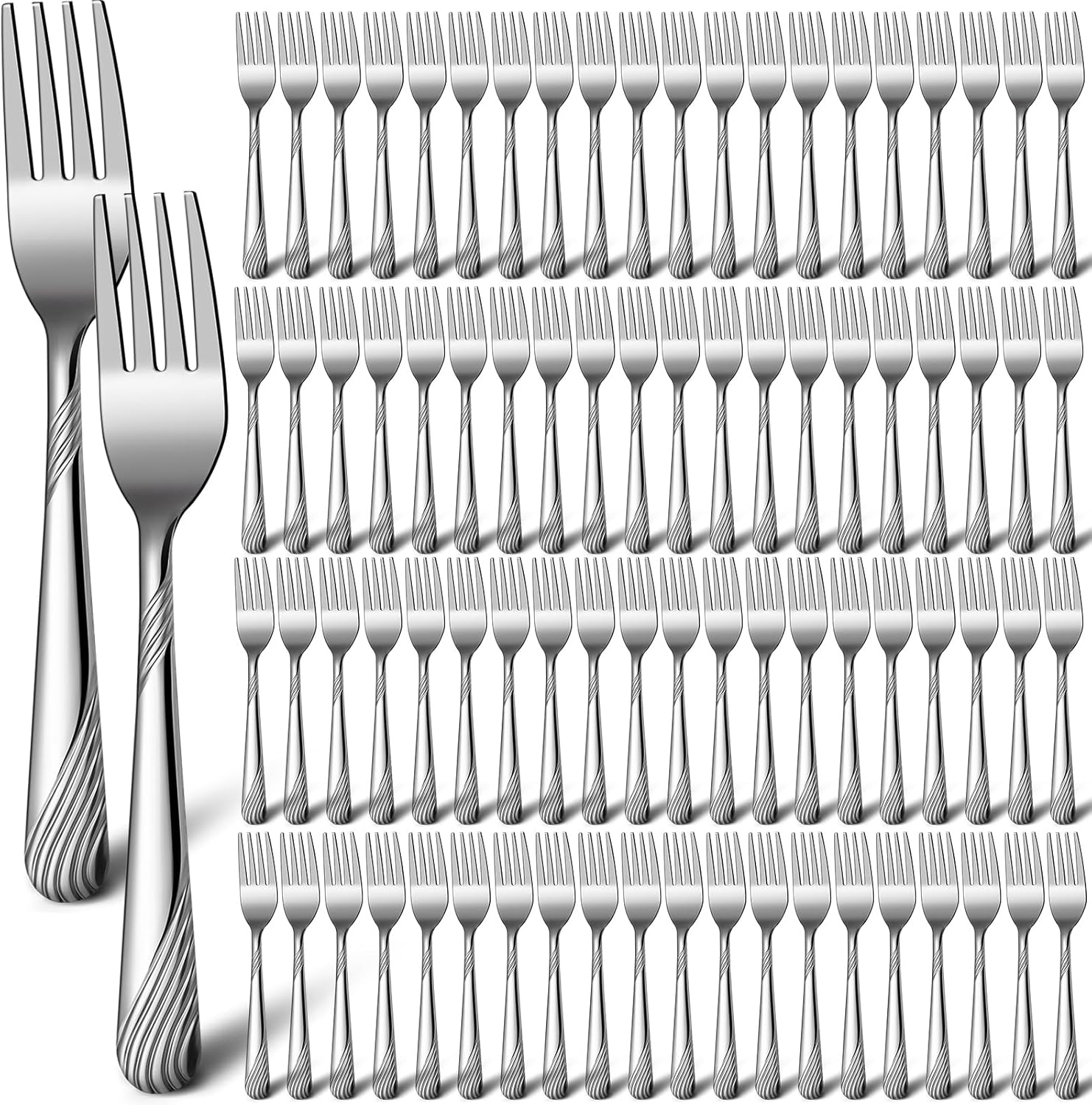 Bokon 200 Pieces Dinner Forks Bulk Set 6.9 Inches Stainless Steel Silverware Durable Table Forks Set for Home Restaurant Kitchen Dishwasher Safe