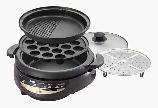 Tiger grill pan (three plates) Brown CQG-B300-T