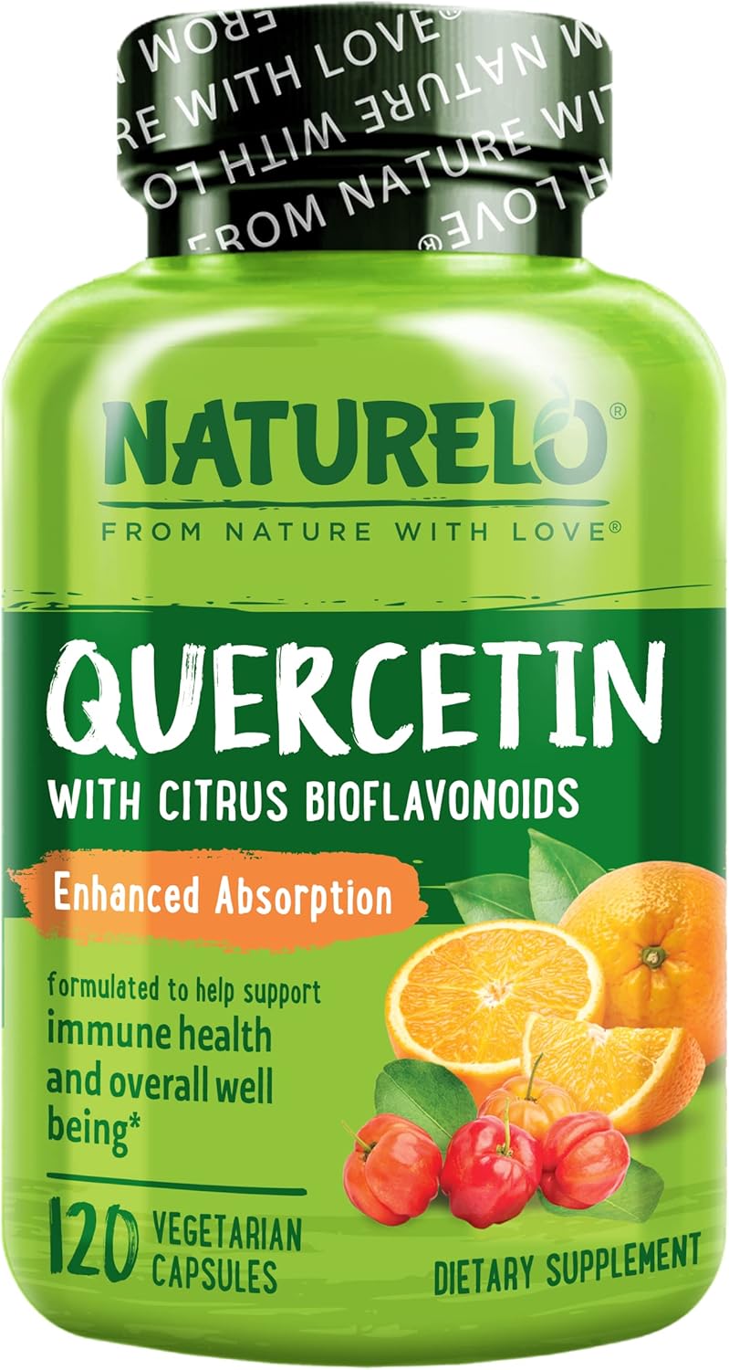 NATURELO Quercetin Citrus Bioflavonoid Complex with Enhanced Absorption - 120 Vegetarian Capsules