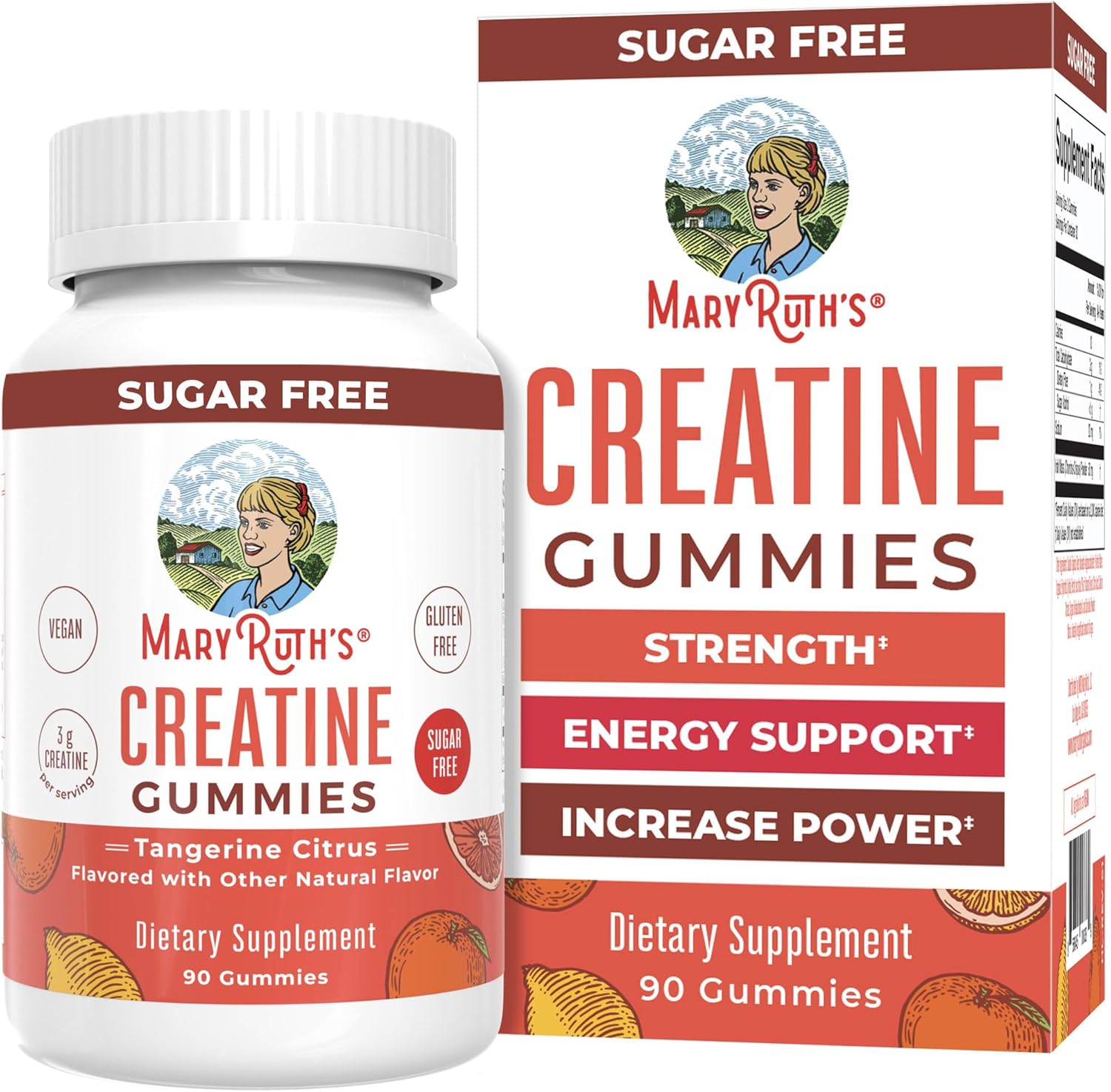 MaryRuth's Creatine Gummies | Creatine Monohydrate Gummies | 1 g Creatine Per Gummy | Creatine for Women & Men | Tangerine Citrus Flavor | Exercise | Workout | Sugar Free | Vegan | 90 Count