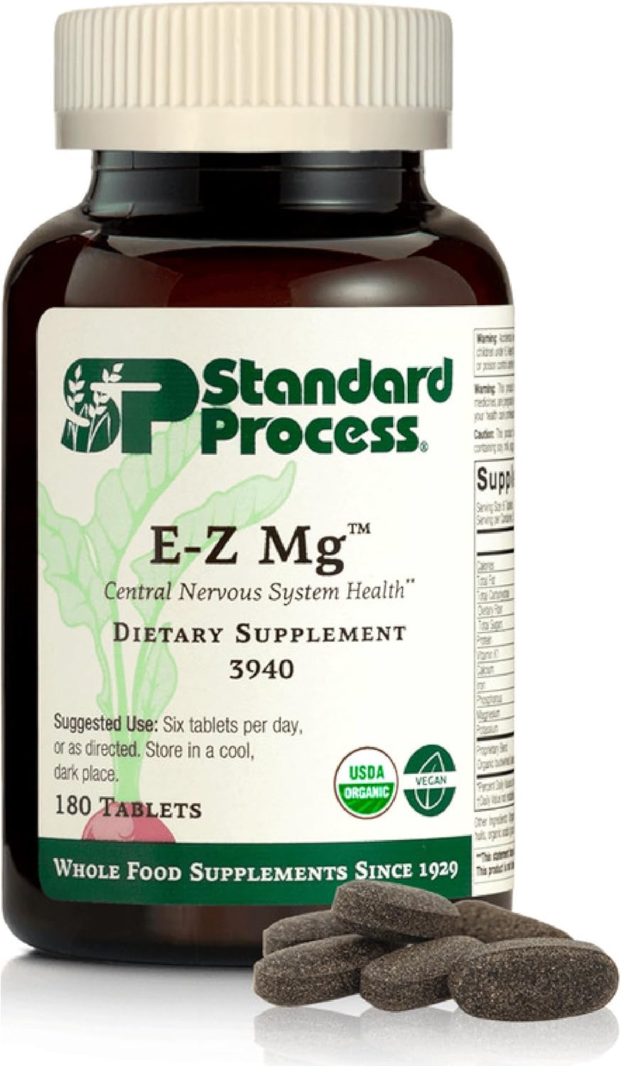 Standard Process Inc. E-Z Mg - Plant-Based, Multiform, Organic, Supports Patients with Inadequate Dietary Magnesium Intake - 180 Tablets
