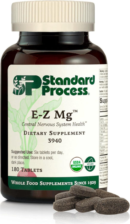Standard Process Inc. E-Z Mg - Plant-Based, Multiform, Organic, Supports Patients with Inadequate Dietary Magnesium Intake - 180 Tablets