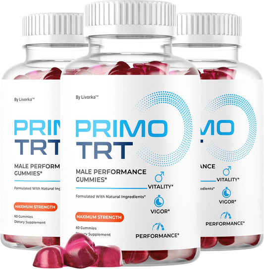 (3 Pack) Primo TRT Gummies - Official PrimoTRT Supplement Gummys For Men - Maximum Strength Energy Support, Natural Primo TRT Vitamins Support Overall Health & Wellness, 180 Gummies For 3 Months