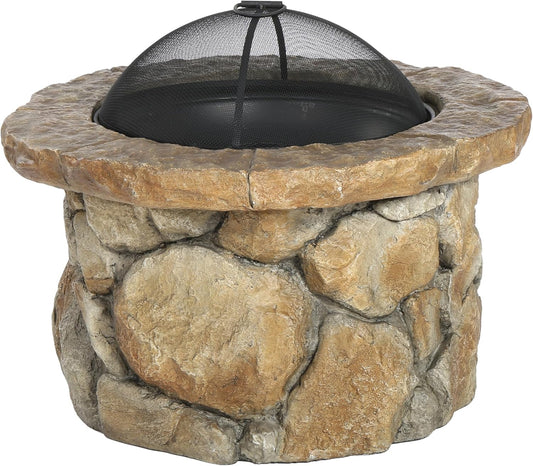 Christopher Knight Home Easton Glass Fiber Reinforced Cement / Iron Fire Pit, Natural