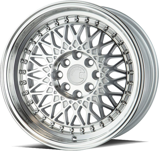 Aodhan AH05 Wheel : 15x8, 4x100/114.3 Bolt Pattern, 73.1mm Hub bore, 20mm Offset - Silver w/Machined Face