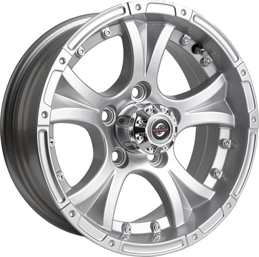 Viking Series 14x5.5 5x4.5 Machined Lip and Face Gloss Silver Aluminum Trailer Wheel 0 OS 1900 LCC Updated SKU WA-14055545-SFPC-13736-2