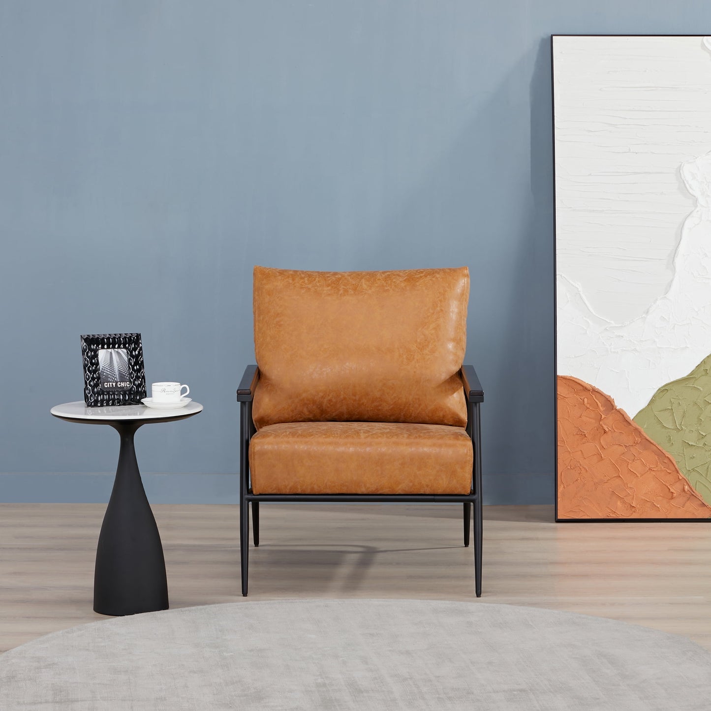 A&D Home Parker Polyester Sherpa Accent Chair, Ivory