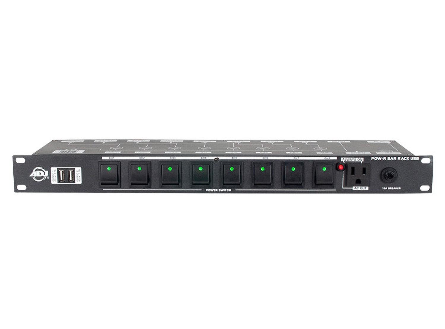 ADJ POW-R BAR RACK USB 10-Outlets PDU