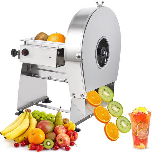 AOILE Commercial Electric Vegetable & Fruit Slicer | Adjustable 0-10mm Thickness Stainless Steel Cutter for Potatoes, Lemons, Tomatoes, Onions