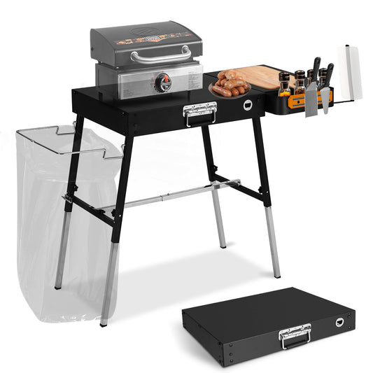 AOKEMAI Adjustable Folding Outdoor Portable Table, Black
