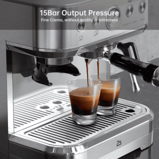 Acekid Espresso Coffee Machine with Milk Frother&nbsp;– 15 Bar Professional Coffee Maker, Built-in Grinder & Italian ULKA Pump, 2.5L Removable Tank for Cappuccino/Latte, Silver