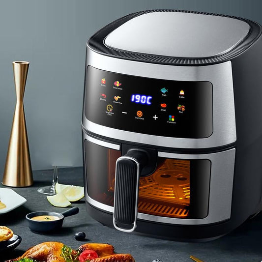 Air Fryer, 6 Qt Air Fryer, Air Fryer Oven With 9 Cooking Functions, Shake Reminder, Powerful 900W Electric Hot Air Fryer Oil-Free Cooker, Dishwasher Safe Nonstick Pan