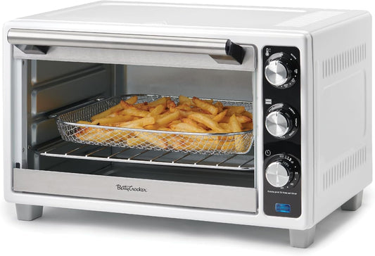 Air Fryer Convection Toaster Oven, Multifunction 6-Slice Toaster and Air Fryer Oven, 0.8 Cu. Ft. 6 Slice Capacity AirFryer Toaster Oven Combo, 7 Function Convection Oven, White