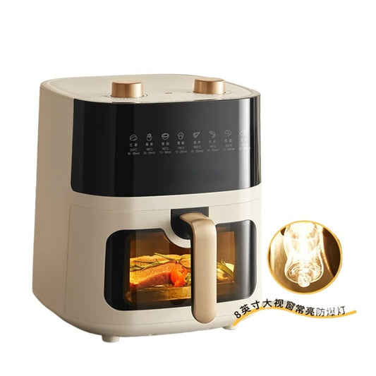 Air Frying Pan Household 6L Low Fat Double Knob Control Micro Steam Tender Baking Visual Electric Frying Pan QZG-E16H3 220V