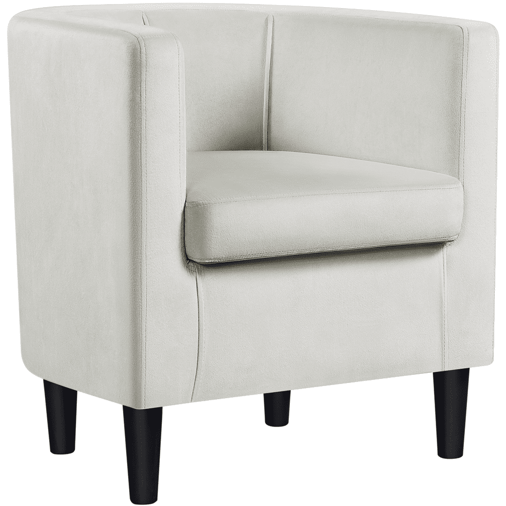 Alden Design Contemporary Barrel Accent Chair for Livingroom, Gray Velvet