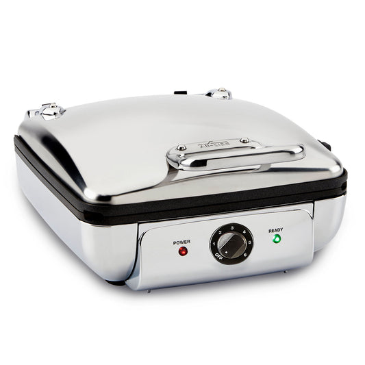 All-Clad Gourmet Mechanical Stainless Steel Belgian Waffle Maker with Removable Plates, 4 slice