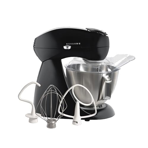 All-Metal 12-Speed Electric Stand Mixer, Tilt-Head, 4.5 Quarts, Pouring Shield, Licorice