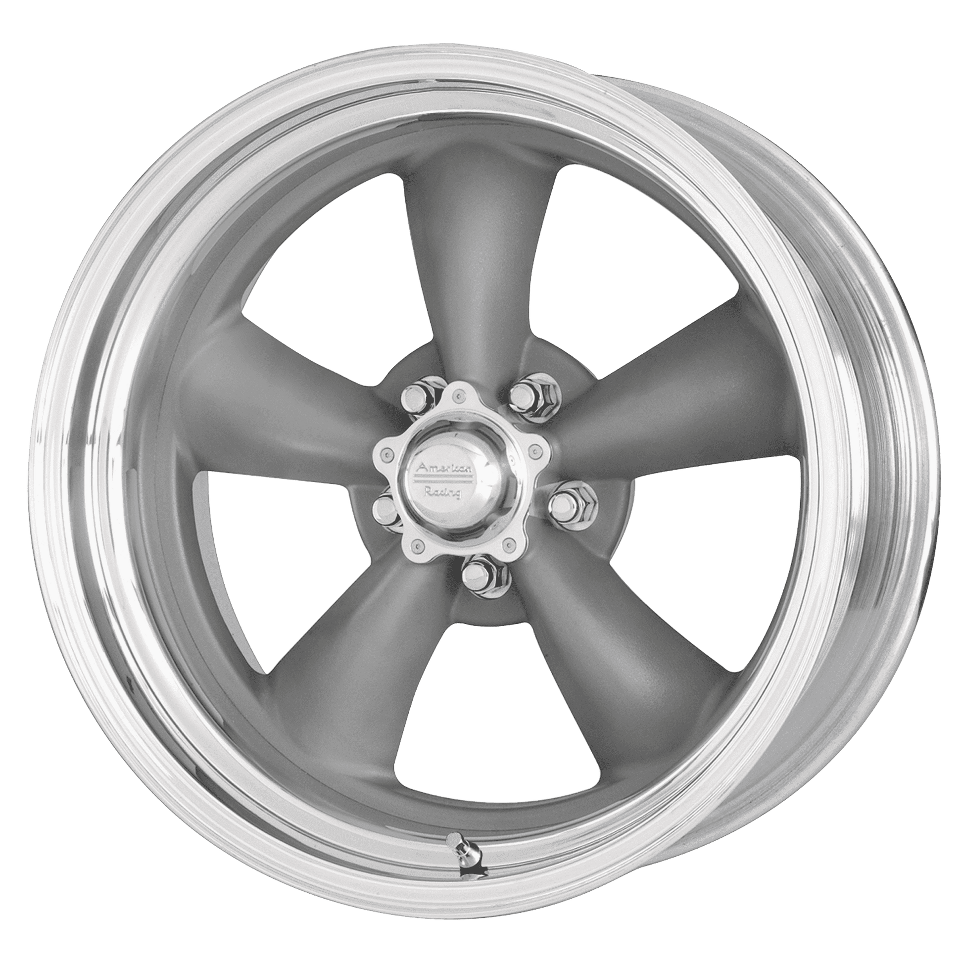 American Racing Vintage Aluminum Rim VN215 CLASSIC TORQ THRUST II 1 PC 15X6in Mag Gray Machined Lip Finish, VN2155661