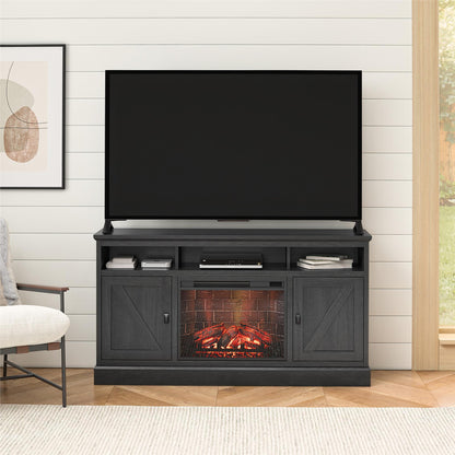 Ameriwood Home Ashton Lane Fireplace TV Stand, Spring Pine