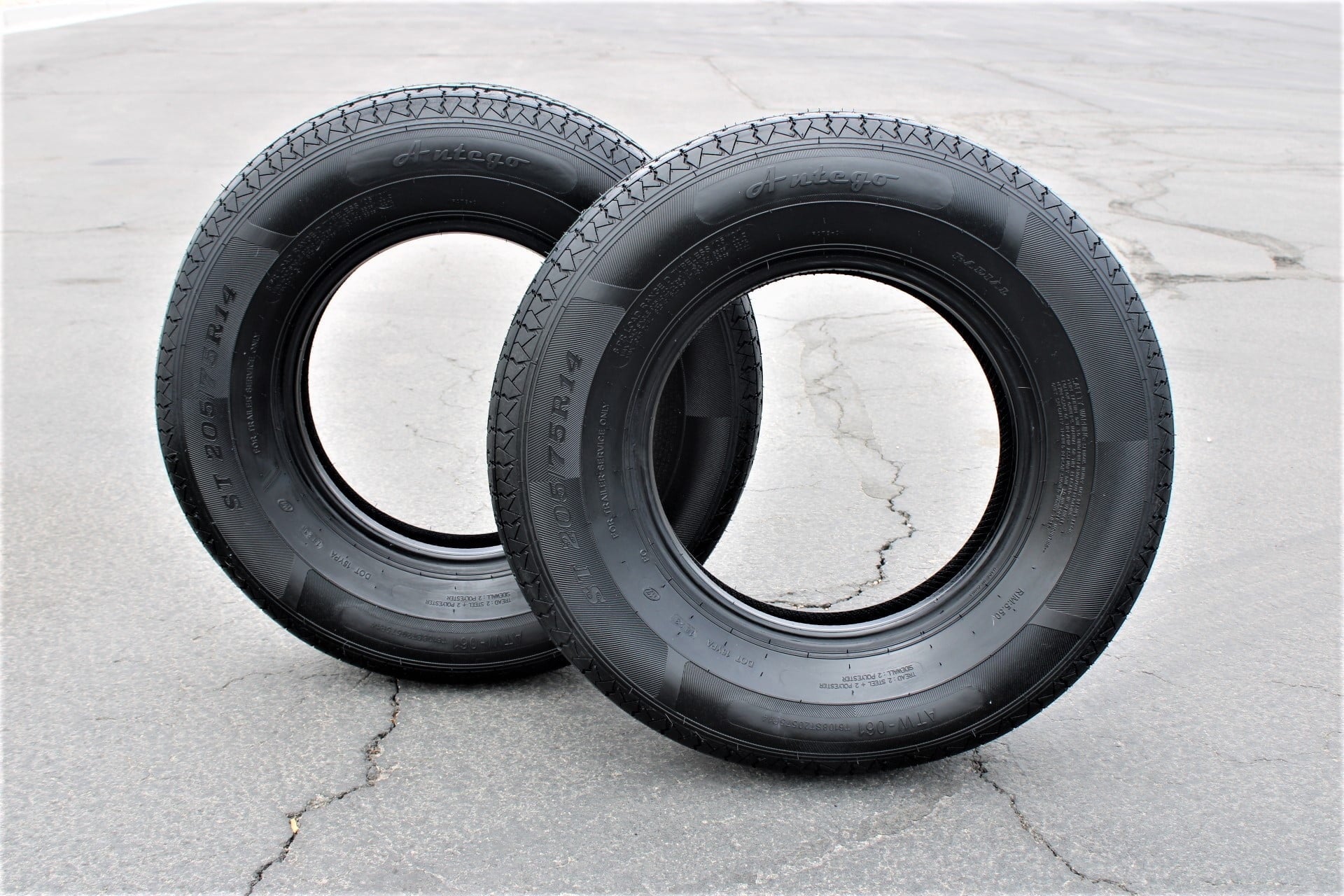Antego ST205/75R14 Radial Trailer Tire, 8 Ply Load Range D (Set of 2)