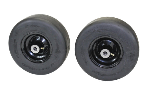 Antego Tire and Wheel 11x4.00-5 Flat Proof, Smooth Semi Pneumatic Tire & Wheel Assembly (Set of Two)
