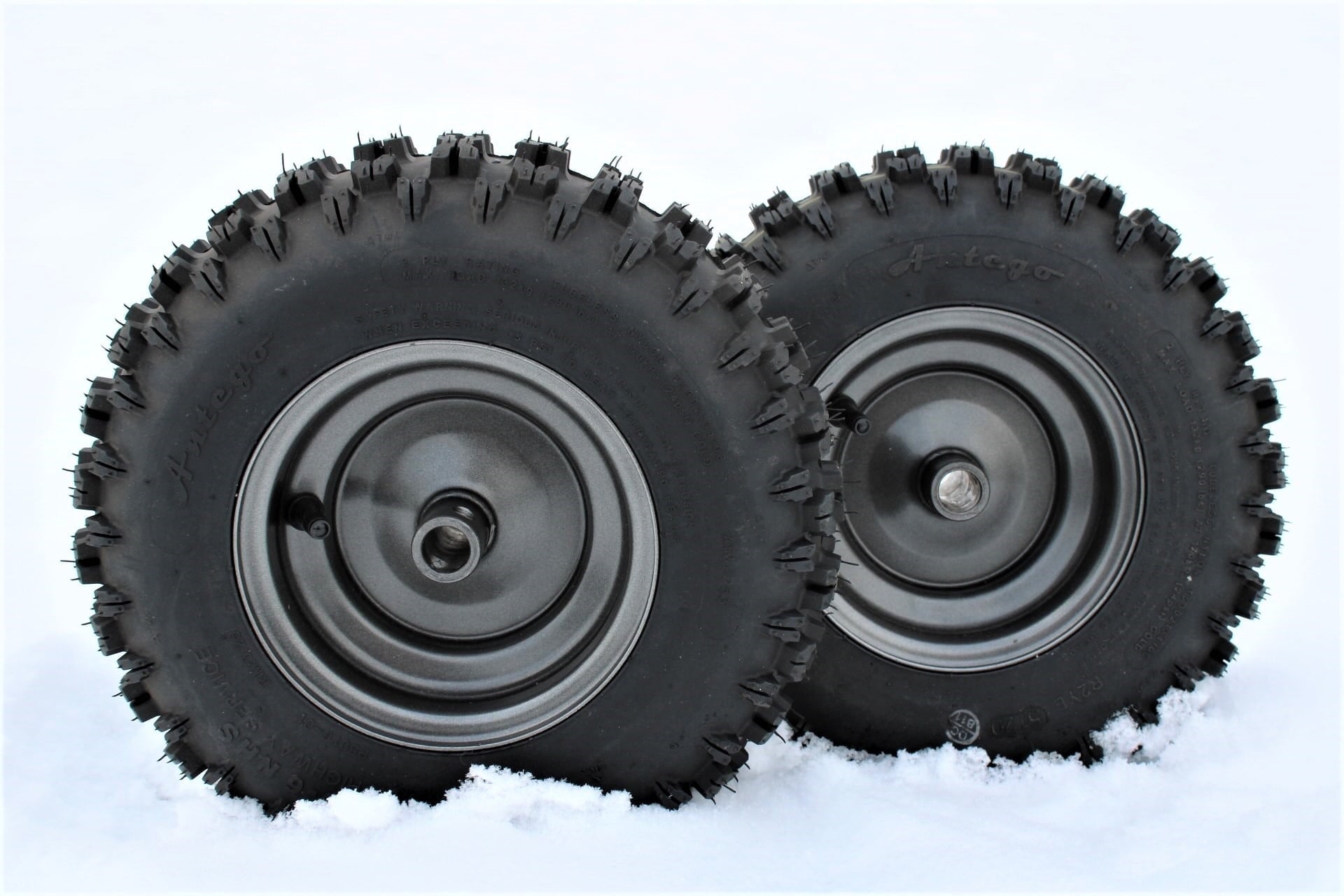 Antego Tire and Wheel (2) Ariens 07101238 13x4.10-6 Tire Wheel assy with non-directional Snow tire.
