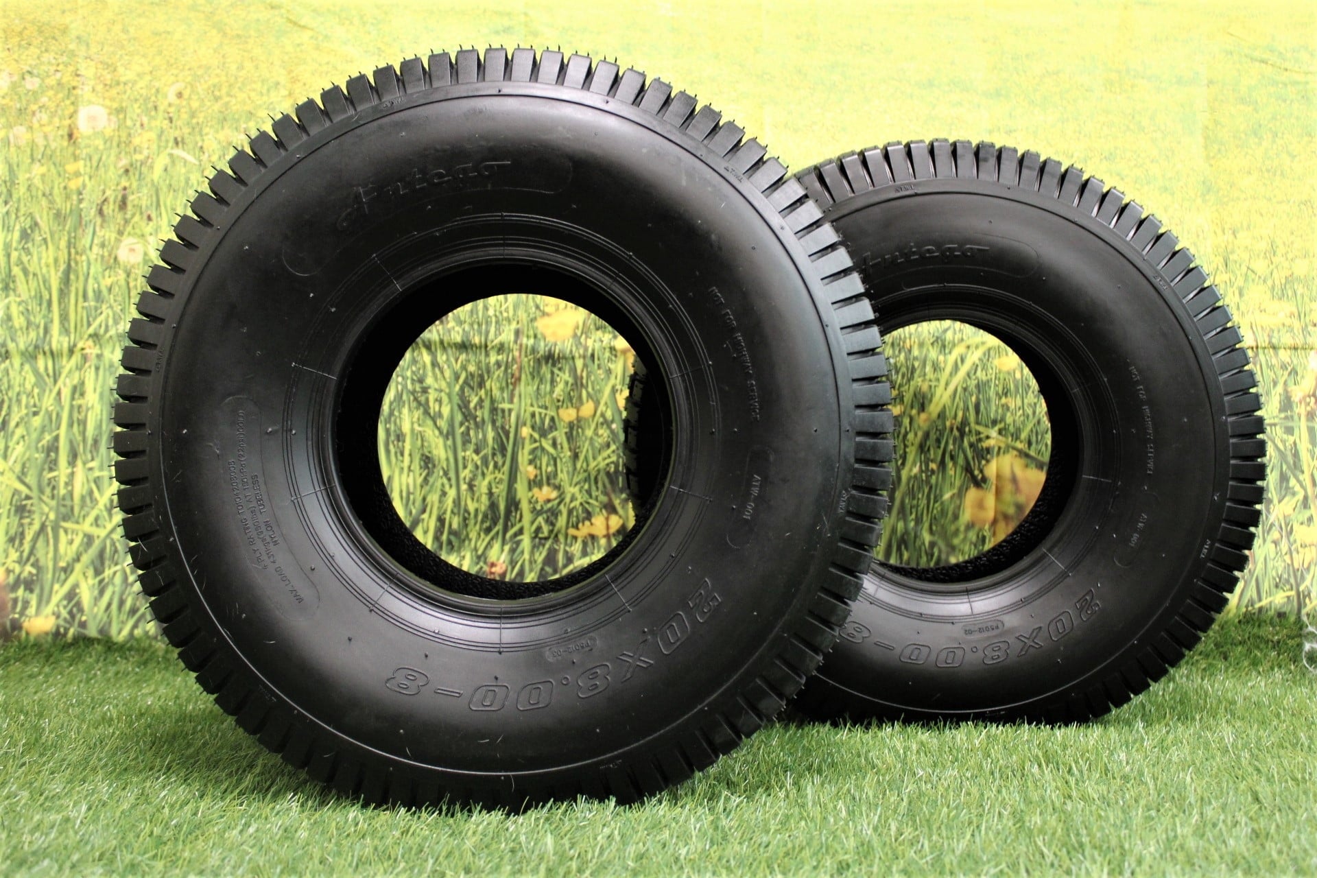 Antego Tire and Wheel 20x8.00-8 4 Ply Turf Tires for Lawn & Garden Mower 20x8-8 (Set of 2)
