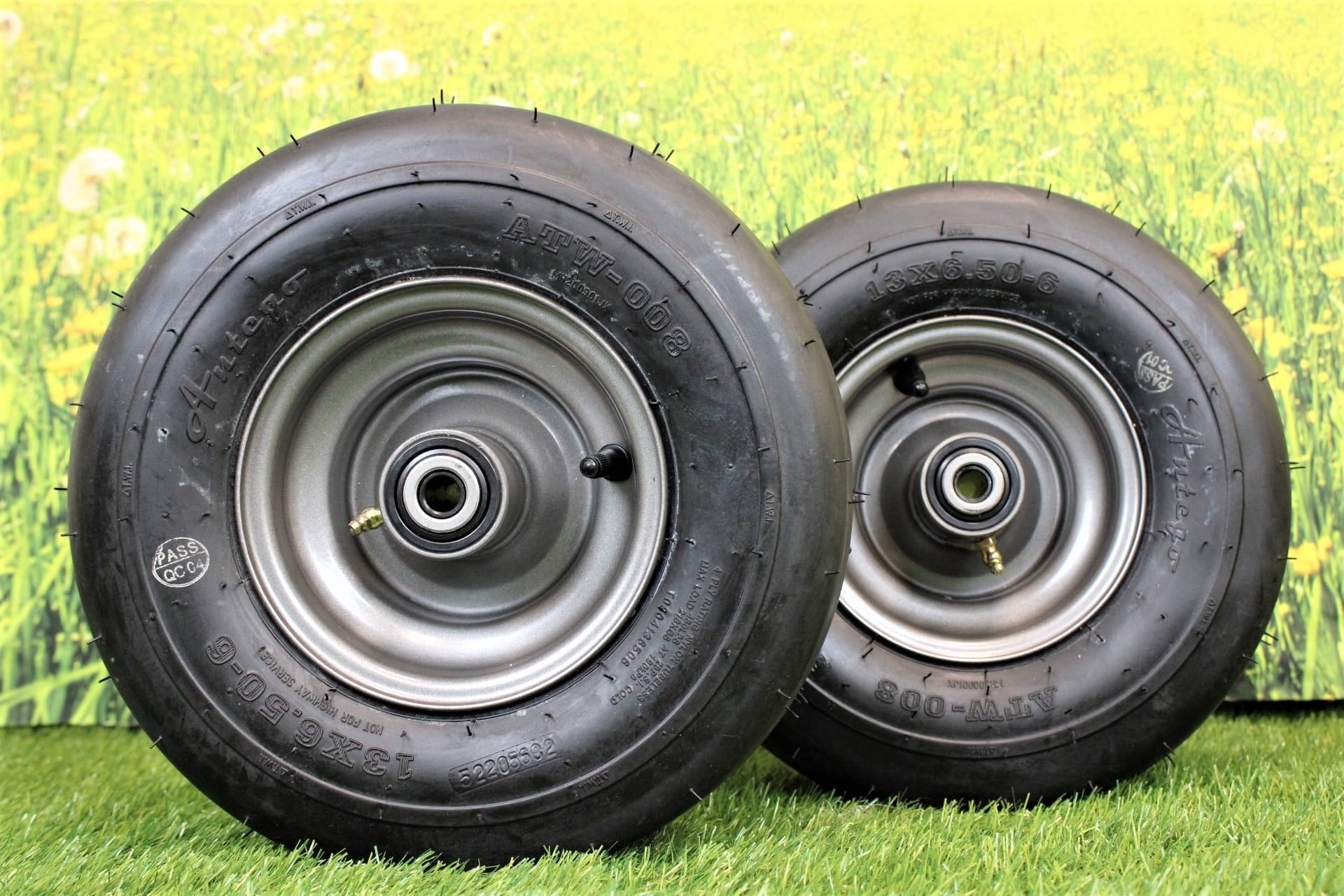 Antego Tire and Wheel (Set of 2) Gravely Ariens Pneumatic 13x6.50-6 Dark Gray Assemblies replaces 07101110 fits Pro Turn 148, 152 and 160