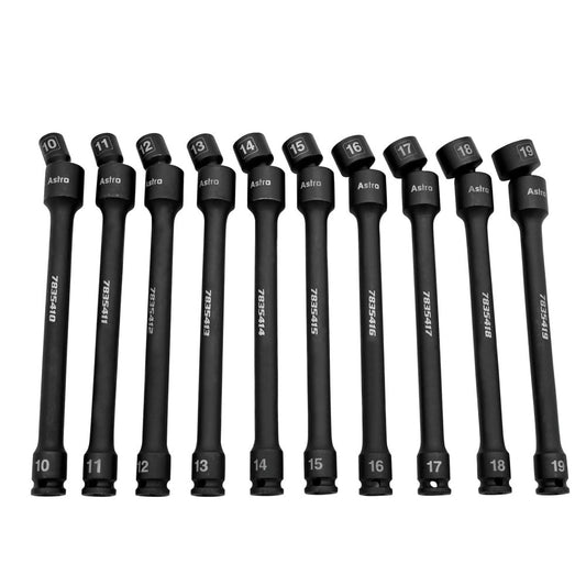 Astro Pneumatic 78354 (10-Piece) 3/8 in. Drive 6-Point Pinless Universal Torque-Saver Impact Extension Socket Set