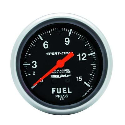 Autometer 3411, 0-15 Fuel Pressure Gauge Aftermarket High Performance Parts