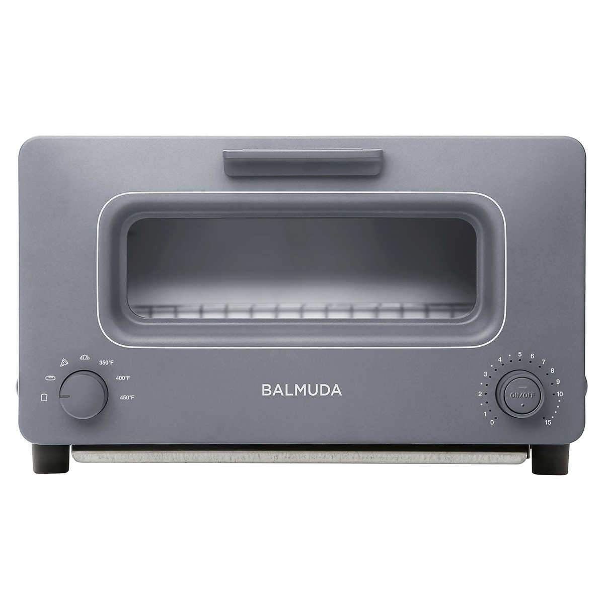 BALMUDA The Toaster | Steam Oven Toaster | 5 Cooking Modes - Sandwich Bread, Artisan Bread, Pizza, Pastry, Oven | Compact Design | Baking Pan | K01M-GW | Gray | US Version