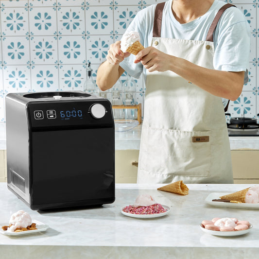 BENTISM 2 Quart Automatic Ice Cream Machine Electric Yogurt Gelato Make Black