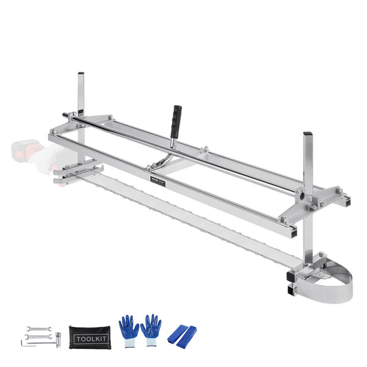 BENTISM Chainsaw Mill, Portable Sawmill 14"-48" Guide Bar, Galvanized Steel Chainsaw Planking Mill with 0.2"-11.81" Cutting Thickness, Wood Lumber Cross Cutting Saw Mill