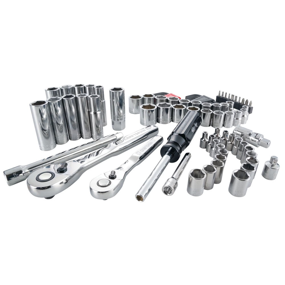 BLACK+DECKER Craftsman 1/4 and 3/8 in. drive Metric and SAE 6 Point Driver Mechanic's Tool Set 83 pc. - Case Of: 1; Each Pack Qty: 83; Total Items Qty: 83
