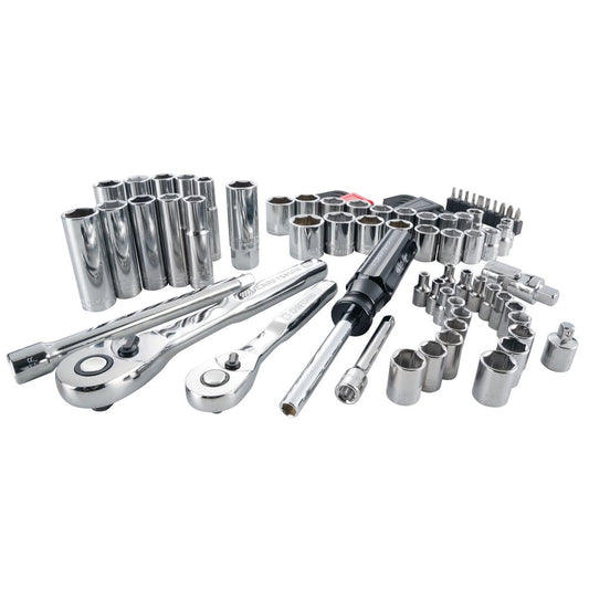 BLACK+DECKER Craftsman 1/4 and 3/8 in. drive Metric and SAE 6 Point Driver Mechanic's Tool Set 83 pc. - Case Of: 1; Each Pack Qty: 83; Total Items Qty: 83