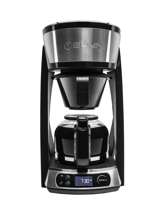 BUNN HB Heat N Brew Programmable 10-Cup Coffee Maker, Black/SST, 46500.0003