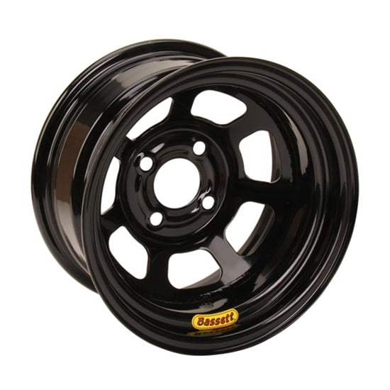 Bassett 13 x 7 Pony-Mini Stock 4x4.25 Black Wheel, 2 Offset